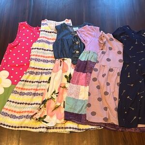 Set of six girls summer dresses size 5t